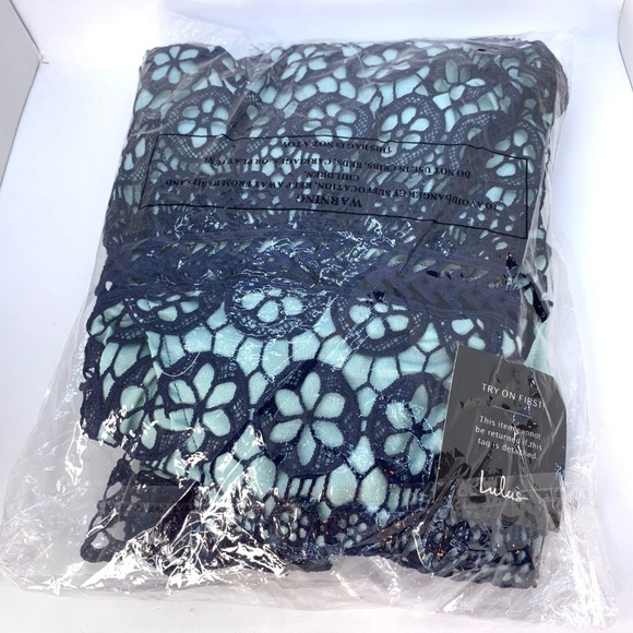 Lulus Forever My Love Navy Blue Crochet Lace Skate - Picture 6 of 8